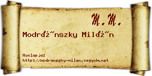 Modránszky Milán névjegykártya