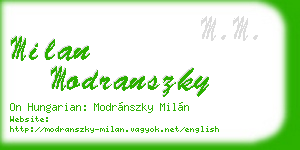 milan modranszky business card