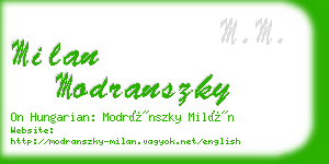 milan modranszky business card